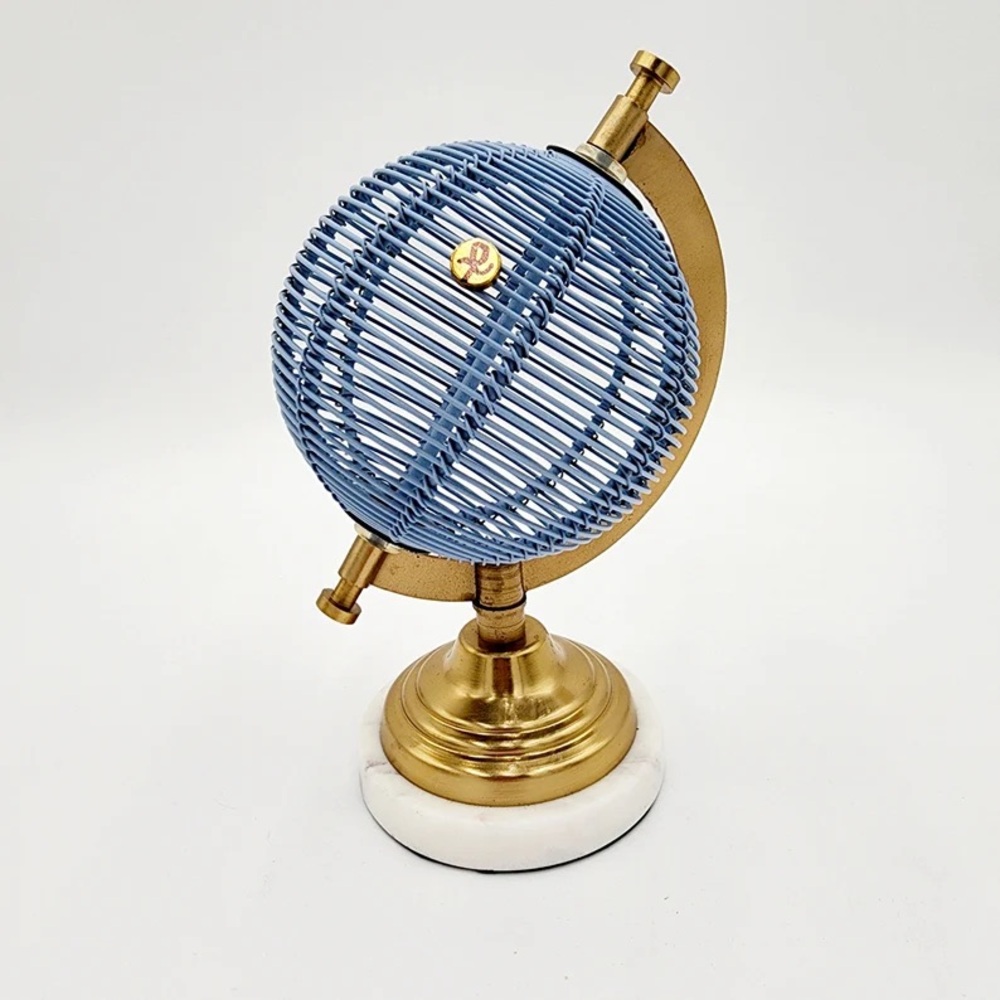 Magnetic globe blue gold decor marble weight holder